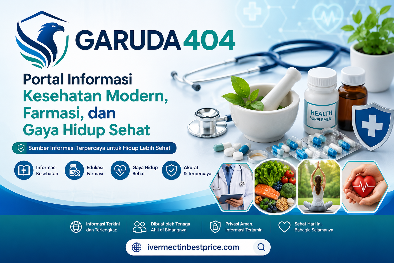 Thumbnail 1 of 3, Poster, GARUDA404 | Portal Informasi Kesehatan Modern, Farmasi, dan Gaya Hidup Sehat -ivermectinbestprice.com designed and sold by GARUDA404.